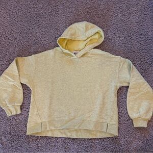 Madewell MWL Airyterry Hoodie Sweatshirt Yellow Gray Size Medium